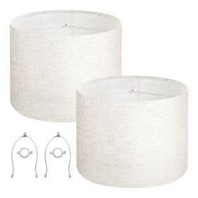 VEVOR Drum Lamp Shade 2 Set, 16 in Top x 16 in Bottom x 12 in High, Large Lampshade with Harp