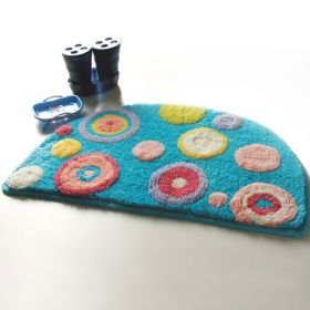 [Blue Polka Dots] Kids Room Rugs (15.7 by 24.8 inches)