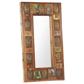 Mirror Mixed Color Solid Reclaimed Wood, Glass Medium