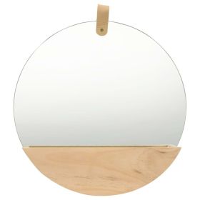 Wall Mirror Natural Wood Glass, Solid Pine Wood Medium