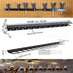 Heavy-Gauge Metal Wall Tool Panel With Mounting Kit - Workshop Organizer For Pliers/Screwdrivers, Wall Storage System Heavy-Gauge Steel Wall Tool (Option: 2pcsstyleAB)