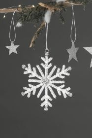 Expobazaar Snowflake Shiny Ornament - White (Option: White)