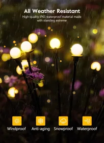 Solar Garden Lights - 4 Pack 48 LED Firefly Lights With 2 Lighting Mode, Sway By Wind, Waterproof Solar Light For Outdoor Outside Yard, Warm Whit (Option: 4PCS)