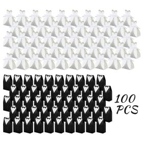 100 Wedding Favor Candy Boxes, Dress And Tuxedo Candy Chocolate Gift Boxes, Paper Candy Boxes With Ribbons, Bridal Party Table Decorations, Suita (Option: 100Pcs)