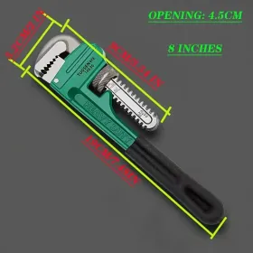 8/12/14/18 Inch Professional Multi-Size Pipe Wrench - Heavy Duty Plumbing Tool For Industrial Repair, Automotive & Home Use, Ergonomic Grip, Anti (Option: 8lnches)