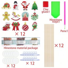 12 Sets Christmas Diamond Art Kits For Garden Decor Santa Claus Snowman Elk Gingerbread Man Stakes Diamond Painting Craft Happy Holiday Diamond P (Option: 12 Sets)